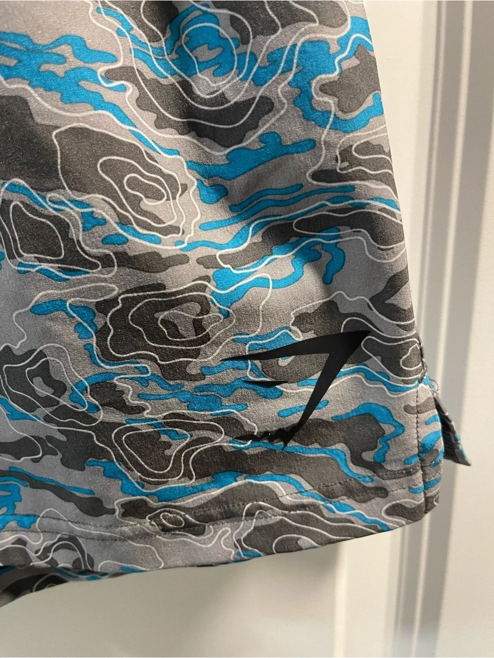 Gymshark Men's Blue & Gray Camouflage Swim Trunks